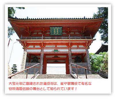 大宝元年に創建された道明寺は、能や歌舞伎で有名な安珍清姫伝説の舞台として知られています！
